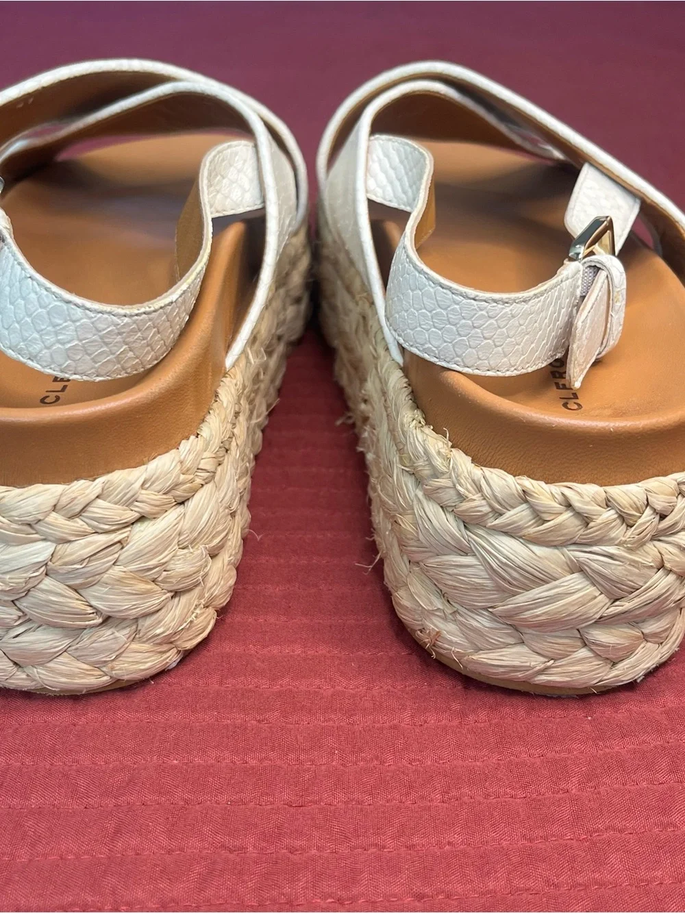 Robert Clergerie White Crisscross Espadrille Sandals